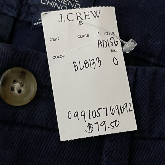 J.CREW High-rise Girlfriend Chino Pant Size 0 Navy Blue NEW Preppy Nautical - Picture 10 of 14